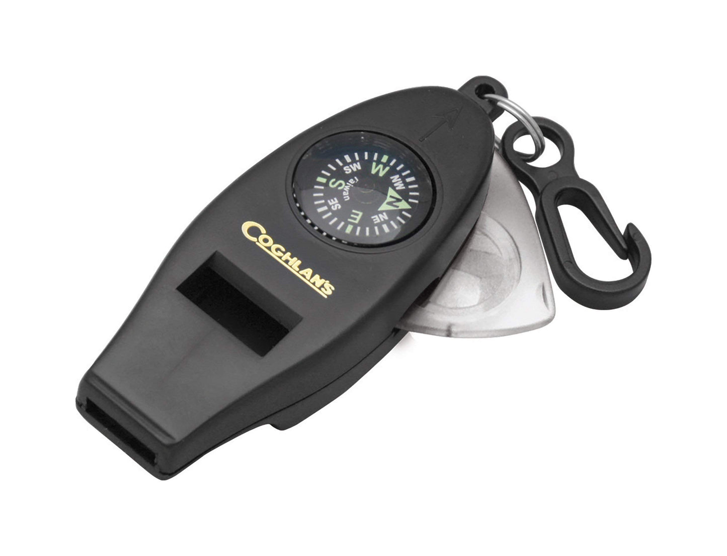 Coghlan's Four Function Whistle with Compass, Thermometer, Magnifier, and Survival Tool for Camping, Hiking, and Outdoor Emergency Preparedness Compact and Durable Design