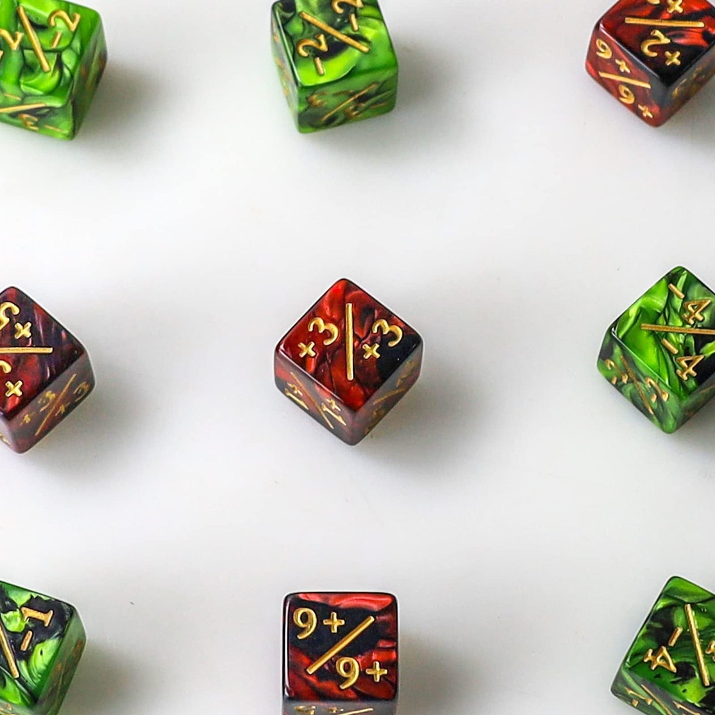 24 Pieces MTG Counters Token Dice, Magic The Gathering Glitter Sparkle Loyalty Cube, Starry Marble D6 Compatible With MTG, CCG, Card Gaming Accessory (Type 2)