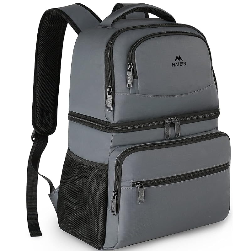 MATEIN Cooler Backpack 26/40 Cans Insulated Lunch Backpack Austere Grey+26 Cans