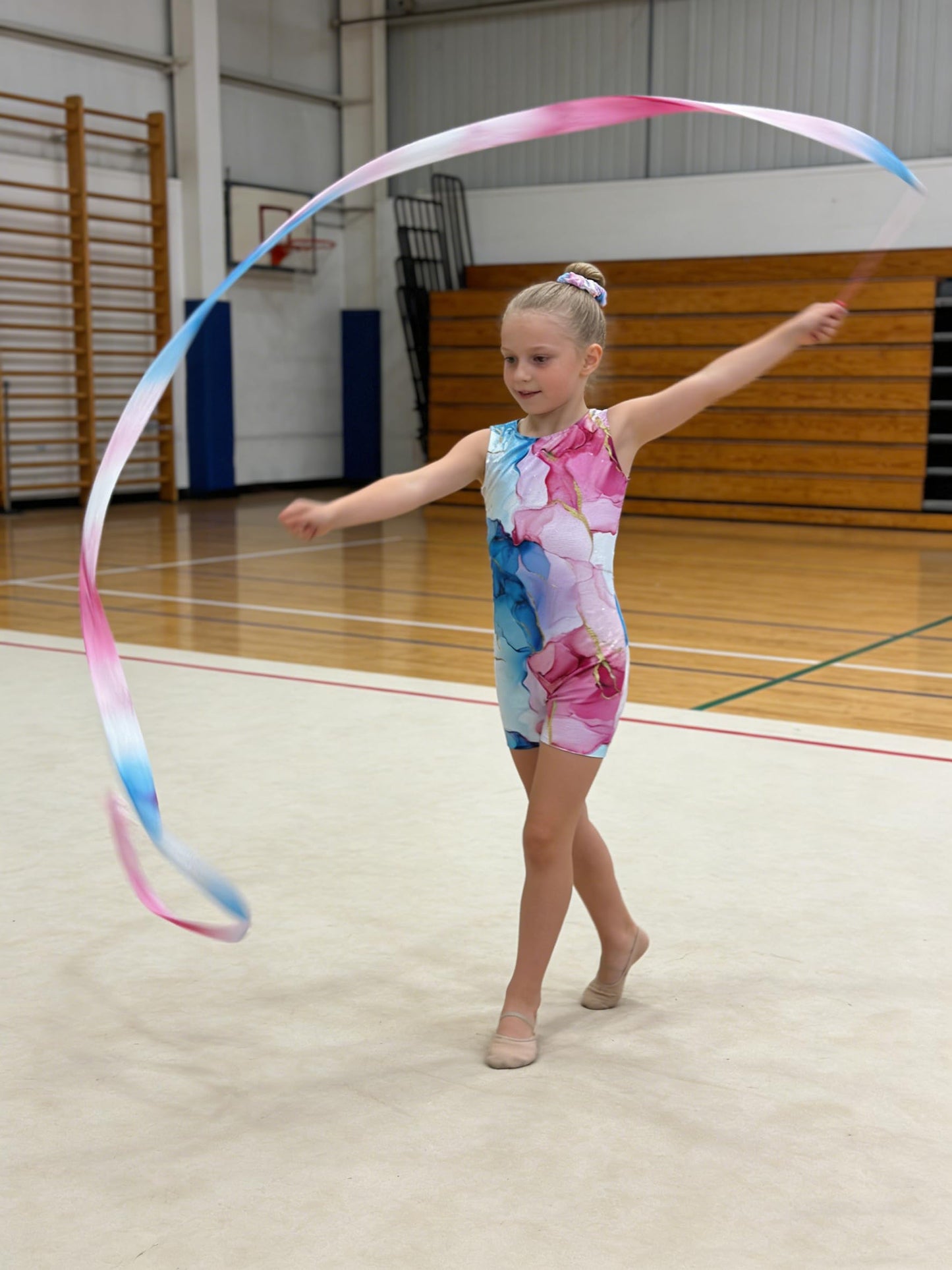 MOLLDAN Gymnastics Leotard for Girls Dance Biketard Unitards 2 Pack Tumbling Outfits for Kids(DC0602-03-6Y)