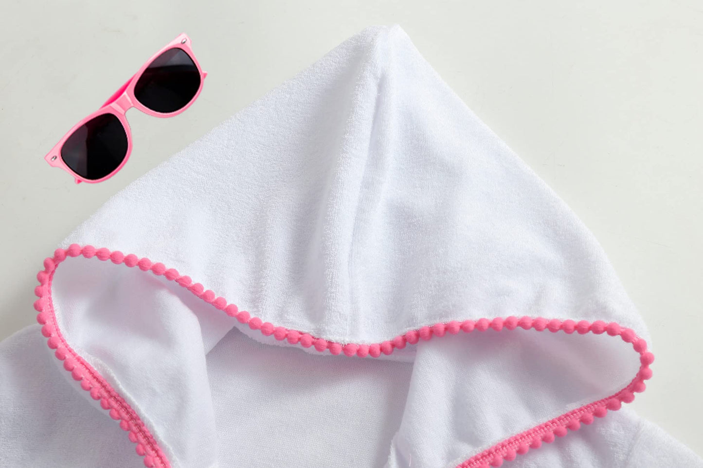 LUCKYGAL Kids Beach Coverup Girls Swimsuit Coverup Zip-Up Beach White Bathing Suit Wraps,4t 5t