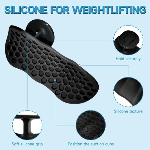 Solvora Rubber Anti-Slip Weight Lifting Grips - Thick Rubber Gym Gloves for Pull-Ups, Barbell & Dumbbell Workouts | Non-Slip Palm Protection for Strength Training (Men & Women)