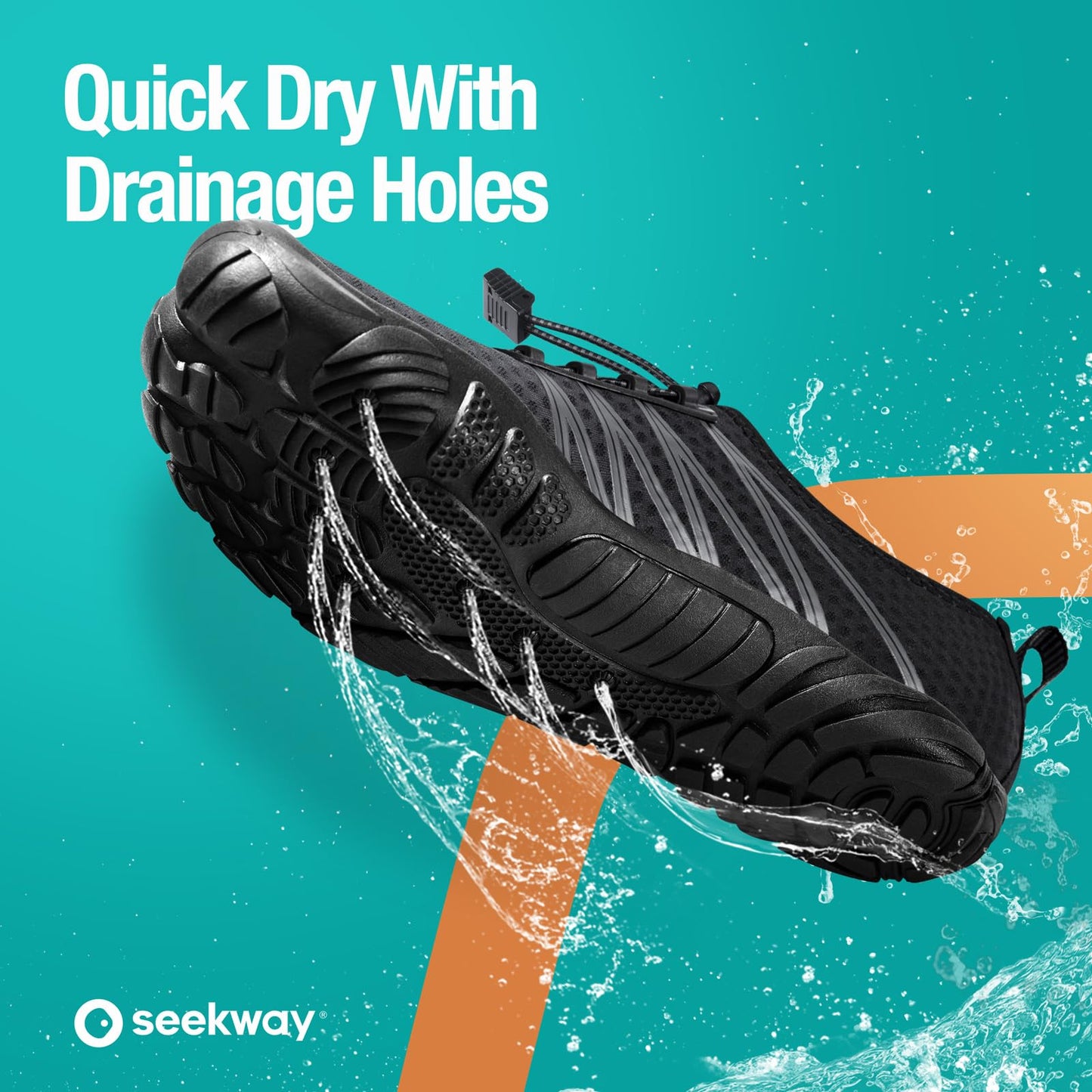 SEEKWAY Water Shoes for Women Adult Quick-Dry Aqua Sock Barefoot Men for Beach Swim River Pool Lake Hiking Kayaking Surfing Gradient Dark Grey
