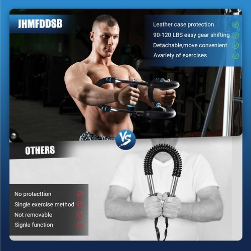Twister Arm Trainer, 90-120 Lbs Adjustable Resistance Twister Arm Exerciser Chest Exerciser for Men, Portable Detachable Chest Workout Device Equipment for Chest Clip Muscle & Arm Strength
