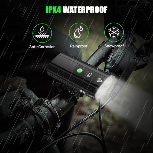Bike Lights for Night Riding, 2000 High Lumens Super Bright LED Headlight and Back Taillight Set, 5+5 Modes USB-C Rechargeable Waterproof Bicycle Light Front and Rear for Road Mountain Urban Cycling