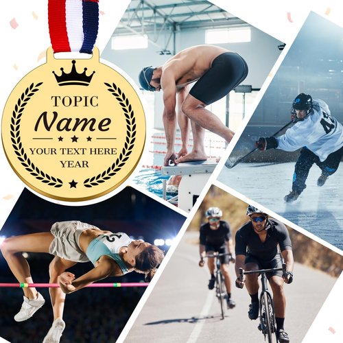 Custom Medals for Awards Personalized Award Medals with Ribbons Gold Winner Medals Bulk Recognition Medals for Sports Ceremony Graduation Corporate Event School Competition Customized Event Medal