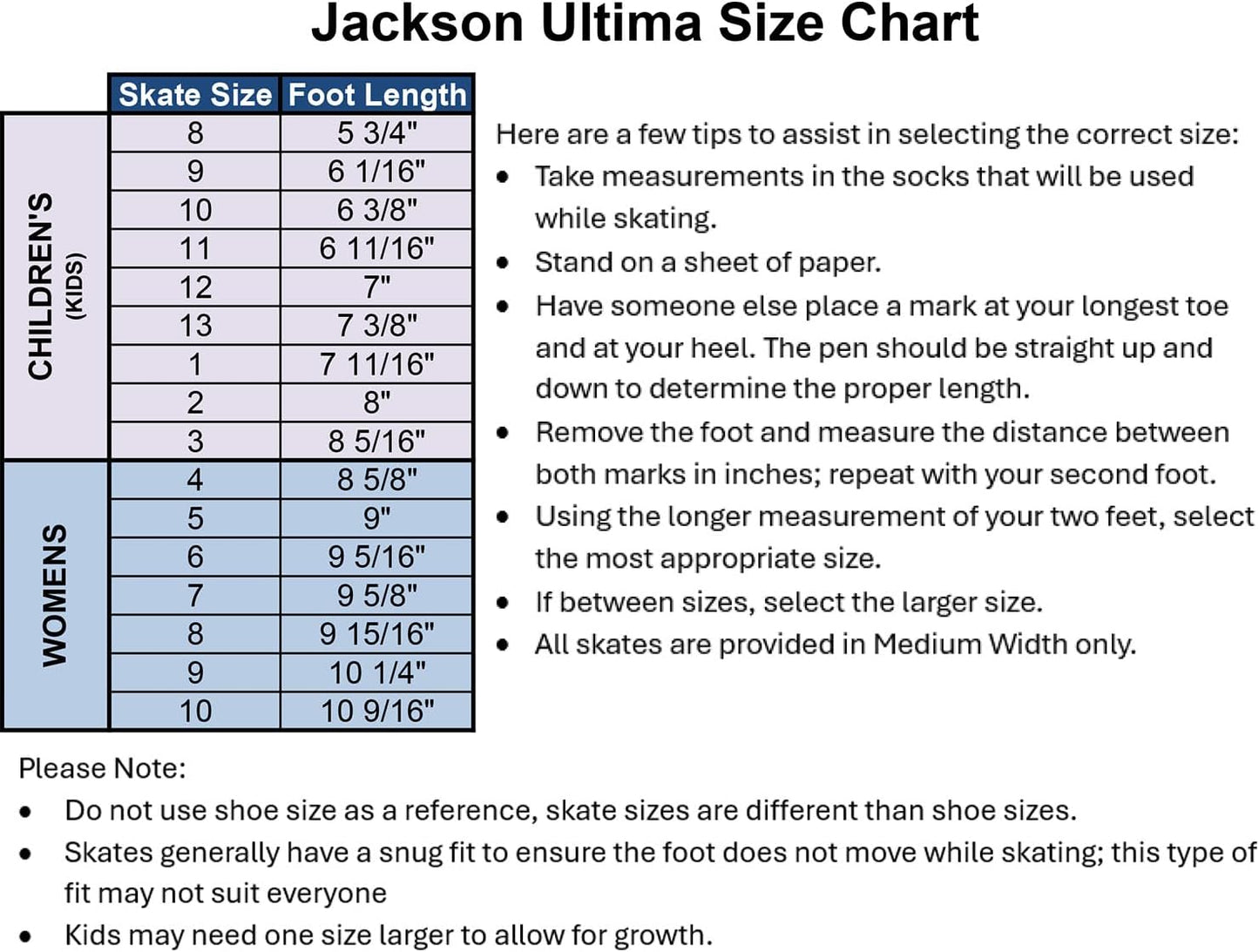 Jackson Classic 200/500 Womens/Girls Figure Ice Skates, Medium Width