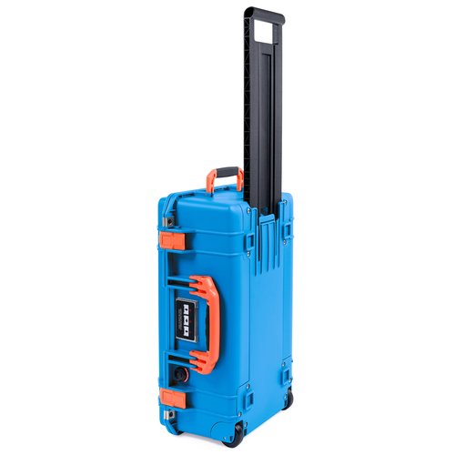 Pelican Air 1535 Electric Blue Carry-on Case - Medium Size Waterproof Case with Orange Handles & Latches