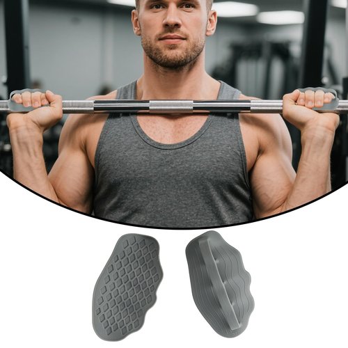 lasuroa 2pcs Weight Lifting Grips, Anti-Slip Silicone Gym Grips for Men & Women Sweat-Resistant Hand Protection for Deadlifts Pull-Ups Dumbbells Barbell Workouts (Gray)