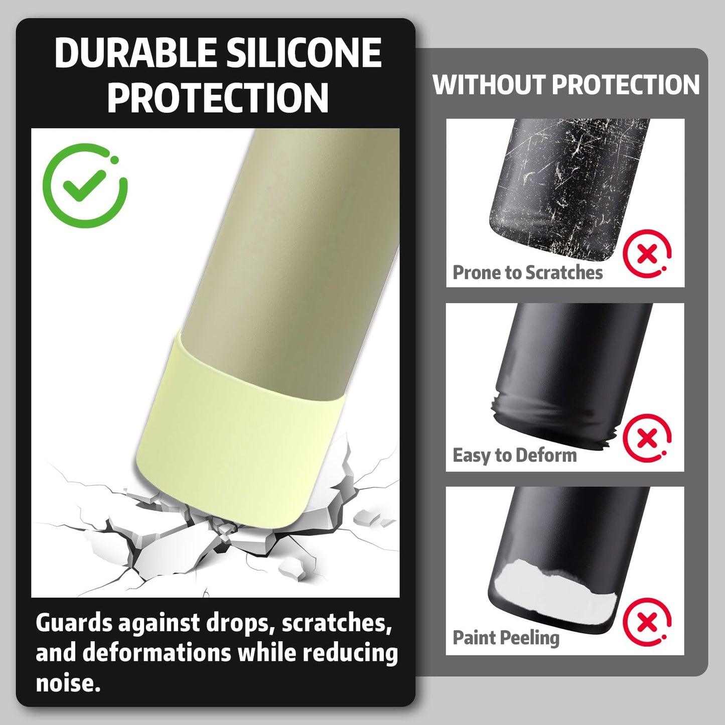 Silicone Water Bottle Boot for Owala 24 oz, Anti-Slip Protective Sleeve for Owala FreeSip, Twist & Flip Stainless Steel Water Bottle, Protective Bottom Base Cover