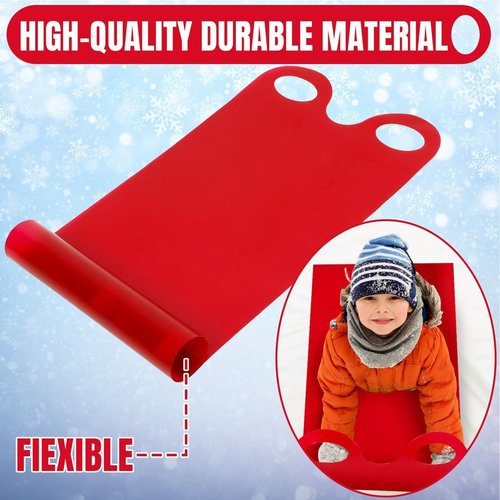 Roll Up Sled - Snow Sledge Toboggans Sled | Kids Snow Sled | Snow Sledge Toboggans Sleigh Sled | Snow Ice Play Winter Toys with Handles for Kids | Flexible High-Speed Roll Up Carpet Sledge