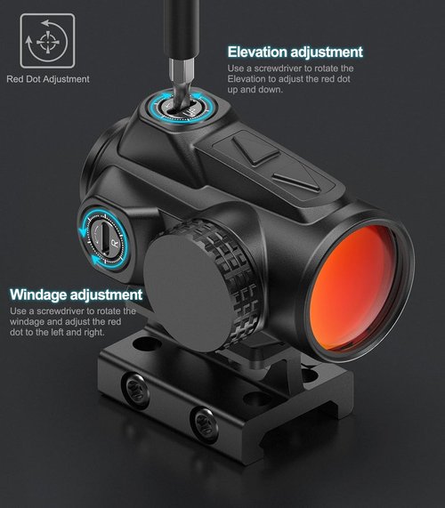 Feyachi V90 Red Dot Sight 2 MOA Compact Red Dot Scope Waterproof Shake Awake Rifle Scopes 1 x 25mm .75” Riser Mount