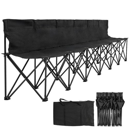 LILYPELLE Portable Bench 6 Seat Soccer Benches for Team, Folding Soccer Bench Chair Sideline Bench Camping Chairs for Football Camp Sport Events Outdoor Seating with Carry Bag, 1Pack