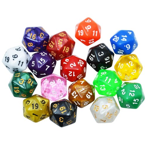 SmartDealsPro 10-Pack 20 Sided Dice D20 Polyhedral Dice for DND RPG MTG Table Game (Mix Color)