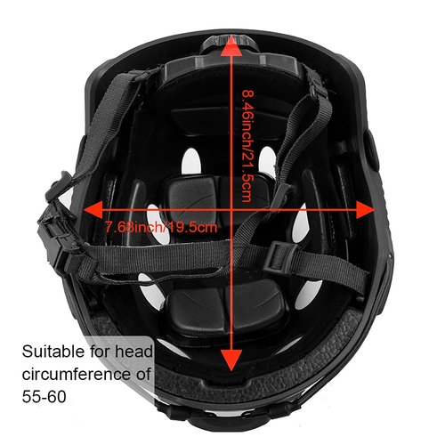 Tactical Airsoft Ballistic Helmet - Thick Version PJ Helmet in Black, Green, Tan - M Size
