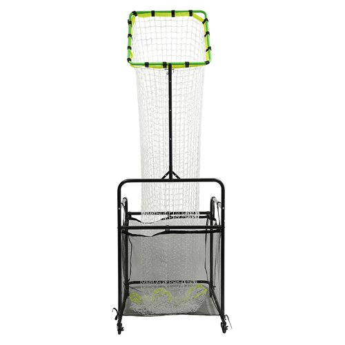 Volleyball Setter Training Equipment Volleyball Setting Trainer Setter Net with 2 Target Hoop, Angle and Height Adjustable, w/Ball Collection Bag