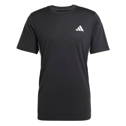 Adidas Men's Train Essentials FeelReady 3-Stripes T-Shirt, Black, Medium