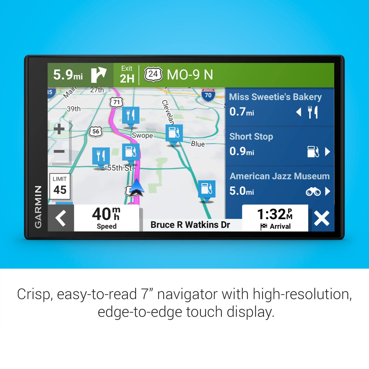 Garmin DriveSmart 76, 7-inch Car GPS Navigator with Bright, Crisp High-Resolution Maps and Garmin Voice Assist