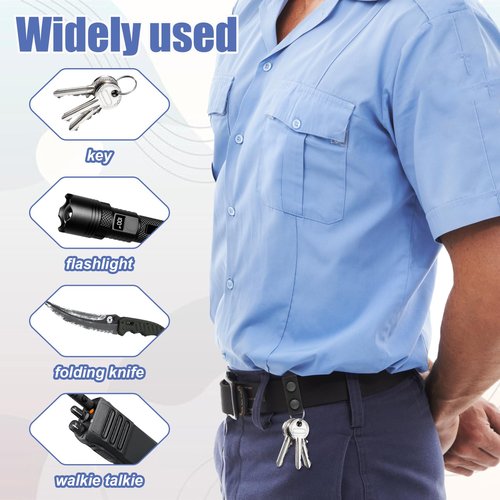 Heclia Duty Belt Keeper with Double Snaps 6 PCS Nylon Tactical Belts Keepers for Police & Military Heavy Duty Belt Loops Fits 2"-2.25" Strips Secure Retention for Law Enforcement Rear