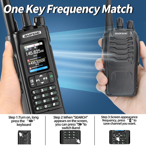BAOFENG UV-32 Ham Radio 10W Two Way Radios Long Range Handheld NOAA Weather Radio Rechargeable UV32 5RM K5 Walkie Talkies with GPS,APP Programming Copy Frequency USB-C Charging for Survival Gear