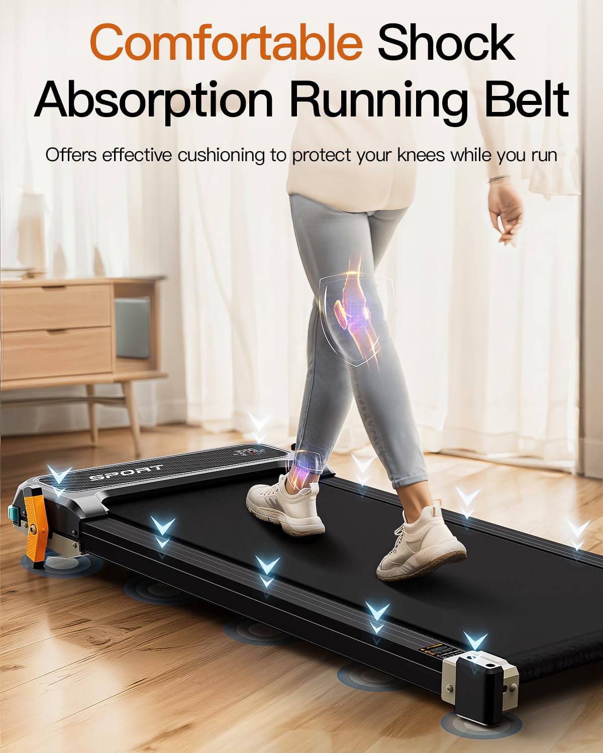 FUNRAY Versatile Walking Pad with Incline - Dual-Sided Under Desk Treadmill with Foot Massage,Portable Compact Treadmills with 330LBS Weight Capacity