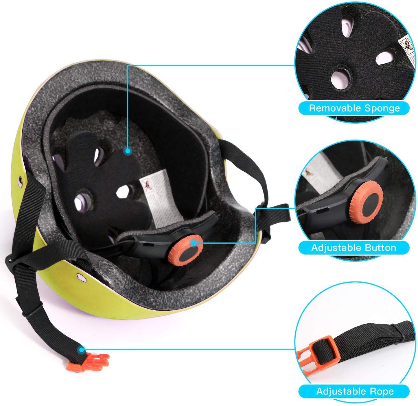 Kids Bike Helmet Set, Toddler Helmet for Ages 3-15 Boys Girls with Sports Protective Gear Set Knee Elbow Wrist Pads for Skateboard Cycling Scooter Rollerblading