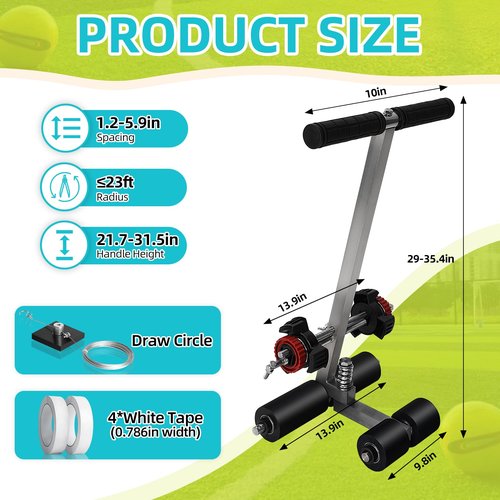 LXZJZLF Court Line Tape Machine, Basketball Court Line Striping Machine, Court Paint Striping Machine for Parking Lots and Road Warning (Steel-2)