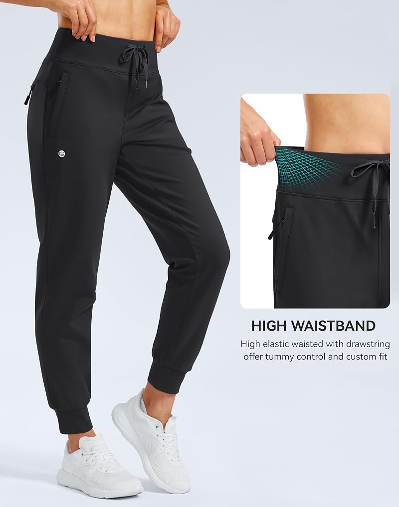 G Gradual Fleece Lined Water-Resistant Hiking Joggers, Black, Medium