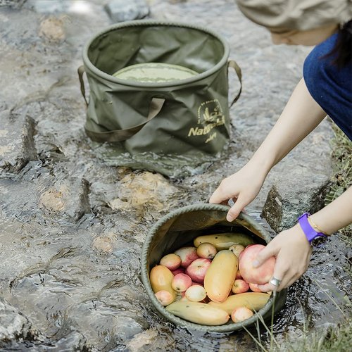 Naturehike Collapsible Bucket, Folding Bucket Wash Basin with Handle, Portable Water Container 2.64 Gallon (10L) for Camping Fishing Travelling Gardening