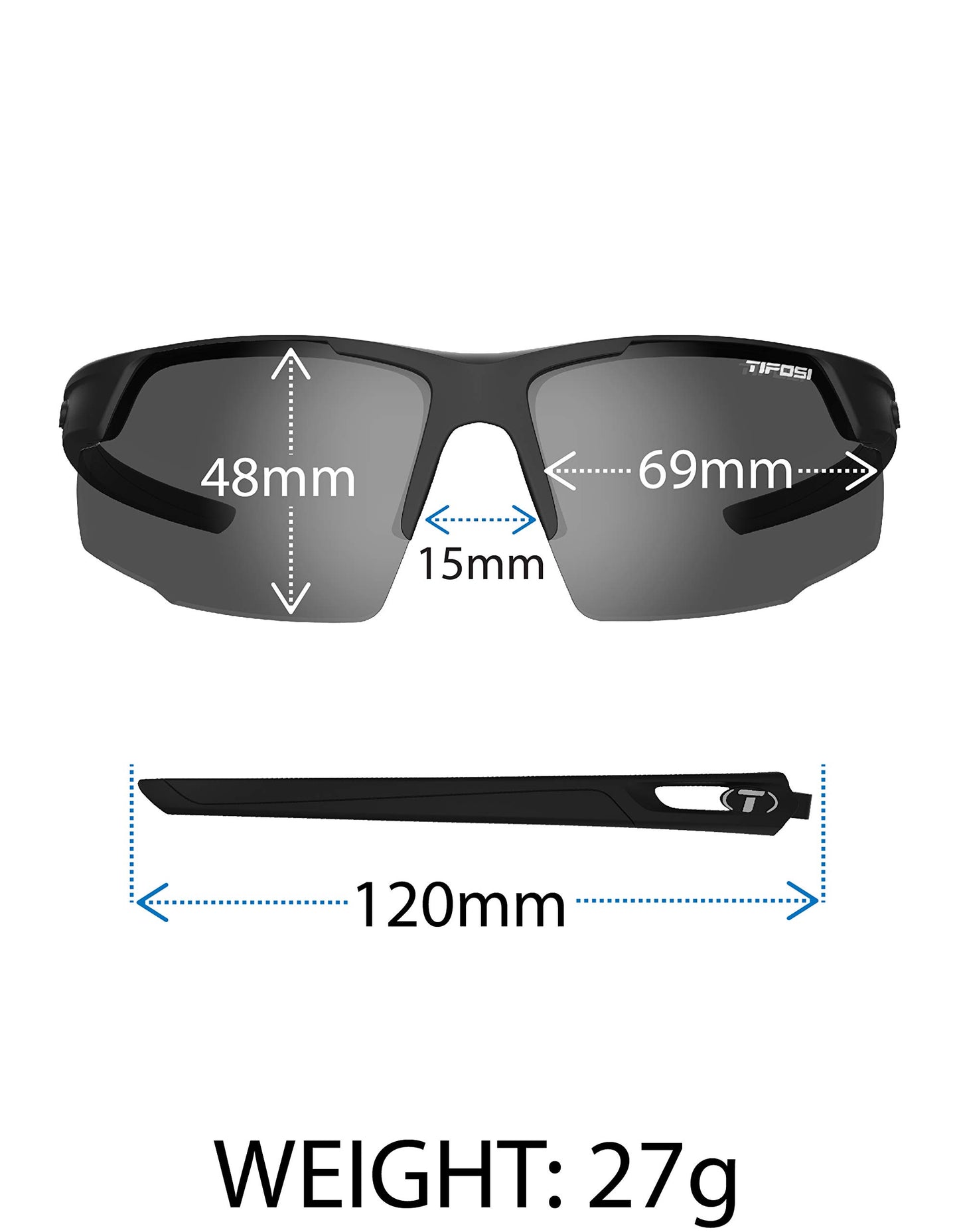 Tifosi Optics Centus Sunglasses (Matte Black/Smoke lenses)