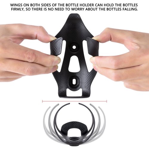 HUALONG Bicycle Bike Water Bottle Holder Plastic Nylon Plus Carbon Water Bottle Cage for Road Bikes Mountain Bike Cup Holder, Wrench with Screw for Diameter 70-74 mm Water Bottles, 2 Pack