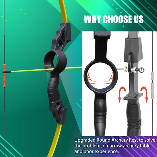 Bow and Arrow Set for Teens 18lbs Upgraded Round Arrow Rest Design, Archery Bow for Girl Gifts Soft Silicone Finger Guard, Archery Targets for Backyard (Archery Set Black)