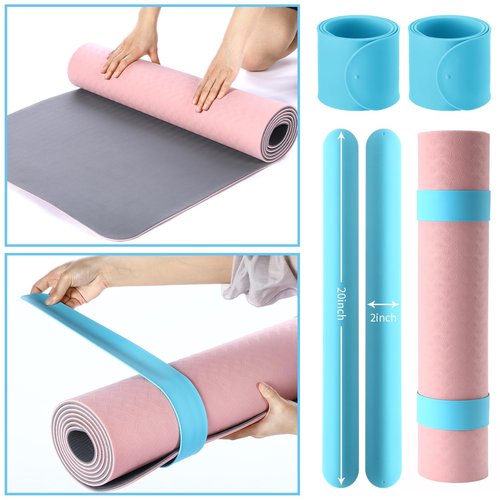 Halloscume Yoga Bag Set for Women Including Yoga Mat Tote Bag Booty Resistance Band Non Slip Sports Socks Silicone Mat Ties for Pilates Travel Workout Office (Green, Blue)