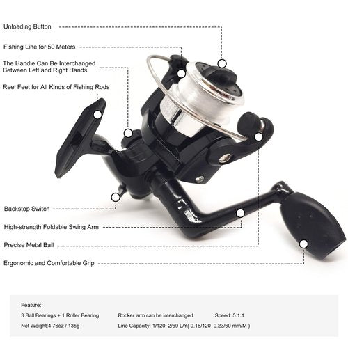 Portable Mini Small Fishing Rod and Spinning Reel Combos, Compact Telescopic 55inches Pocket Pen Fishing Pole with Line Lures Hooks for Freshwater, Ice Fishing and So On (Full Kits, 55inches / 140cm)