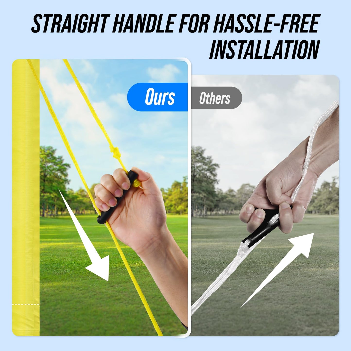 Outdoor Volleyball Net Set for Backyard & Beach, 32FT Regulation Size, Easy Setup Adjustable Height Poles, Portable Net System with PU Volleyball, Pump & Carry Bag