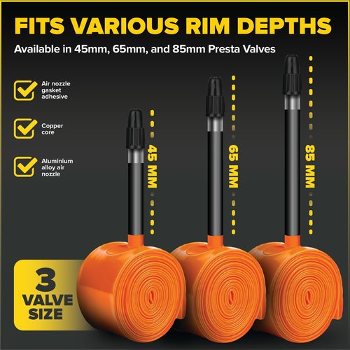 Ultraverse TPU Road Bike Inner Tube 700 x 18-32 with 65mm Presta Valves Ultra Lightweight Tubes for Road and Gravel Bicycles - 2 Pack with Repair Patch Kit