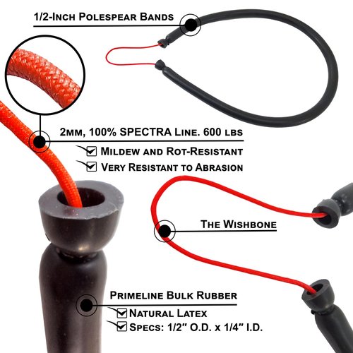 SPEARFISHING WORLD Polespear Band for Pole Spear 1/2” Diameter 100% Latex Rubber (24)