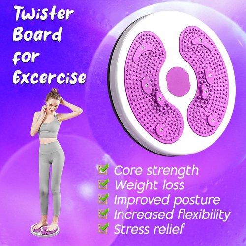 Twist Exercise Board – 11-Inch Core and Ab Twister for Balance and Rotation Training – Lightweight Fitness Equipment for Home or Gym – Durable Purple Design
