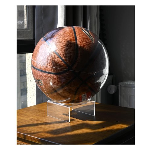 loyajun Clear Acrylic Football Stand, Display Holder for Basketball, Volleyball, Soccer Ball and Other Sports Memorabilia Home Decoration (1 pack)