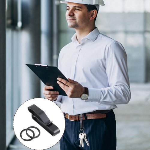 Heavy Duty Belt Key Clip Holder with 2PCS Metal Key Rings, Stainless Steel Tactical Keychain Clip Metal Belt Clips Quick Release Keys for 1.5-2.25 Inch Wide Loop