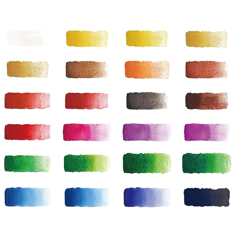Amazon Basics Vibrant Watercolor Paint Set Tubes - 24 Colors, 0.4oz Each, Easy to Mix