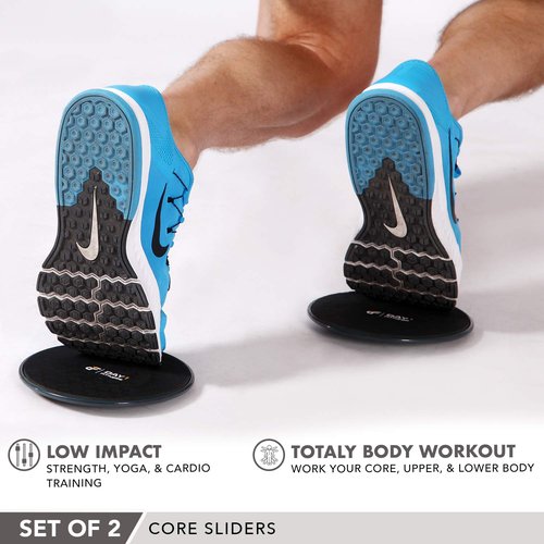 Core Sliders by Day 1 Fitness, Set of 2 Black/Mint, Dual Sided for Carpet and Hard Floors - Premium, Multipurpose Gliding Discs to Strengthen Abs, Lower Back - Portable Abdominal Equipment