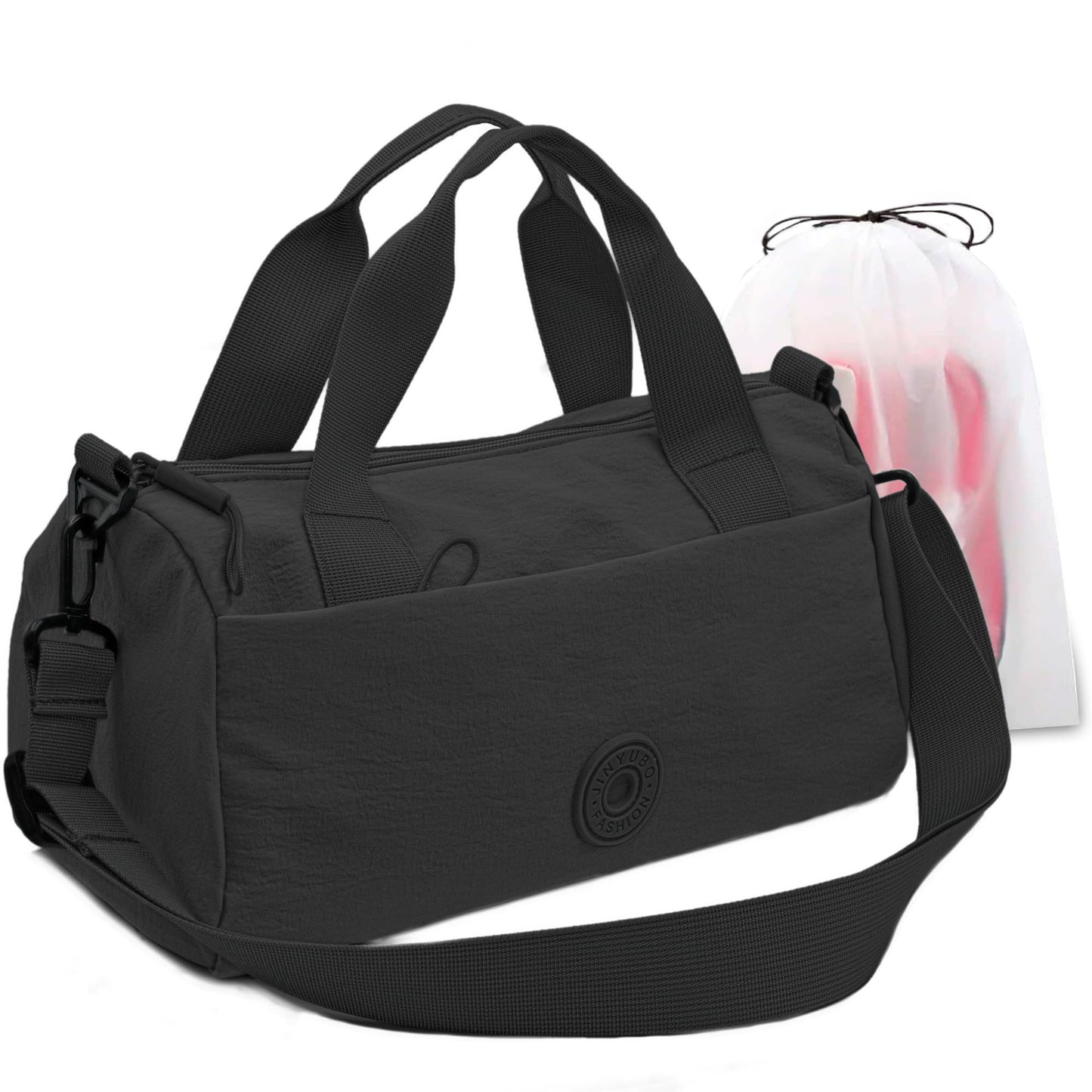 Small Gym Bag for Women,Waterproof Mini Gym Bag with Wet Bag,Small Duffle Bag for Workout Sport Travel Weekender (Black)