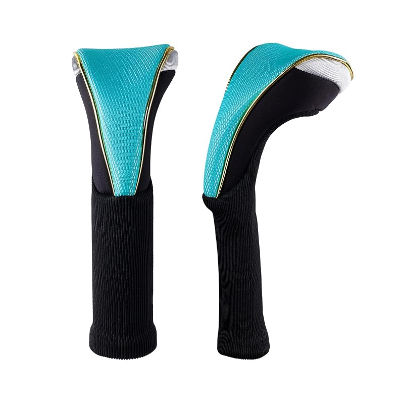 Andux 5Pcs Golf Head Covers Set - Pull-on, Light Blue, Long Neck, With Number Dial (MT/ZH15) Variation