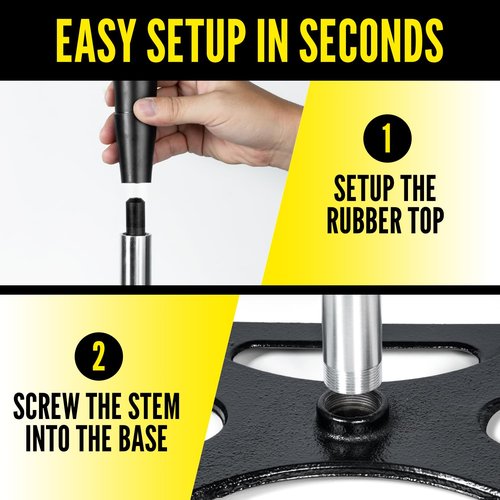 PLAYAPUT 5 Position Batting Tee,Hitting Tee Height Adjustable 24-46 Inch Baseball Tee with 2 Rubber Top,Aluminum Pole,Metal Base Softball Tee for All Players Practice Inside, Middle,Outside