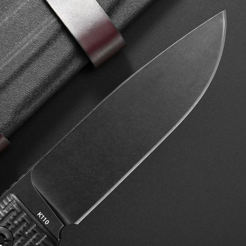 Gtkii GTK37 Fixed Blade Knife K110 Steel Blade Full Tang Nylon Fiberglass Handle Compact EDC Fix Knifes for Outdoor Camping Survival(Black)