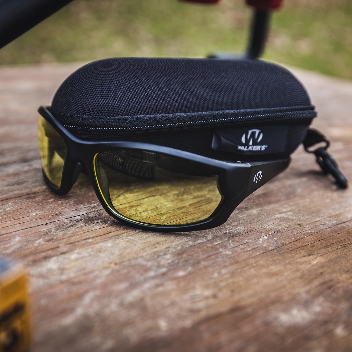 Walker's IKON Carbine Full Frame Shooting Glasses | Impact-Resistant Non-Slip Frame Hunting Shooting Eyesight Protection Glasses, Microfiber Lens Cloth & Carry Case Included, Amber