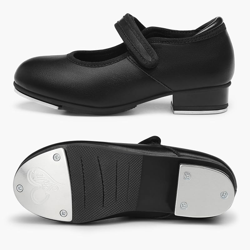 Stelle Tap Shoes for Toddler Girls PU Black + 7 Variation: B-Black PU+7 Toddler