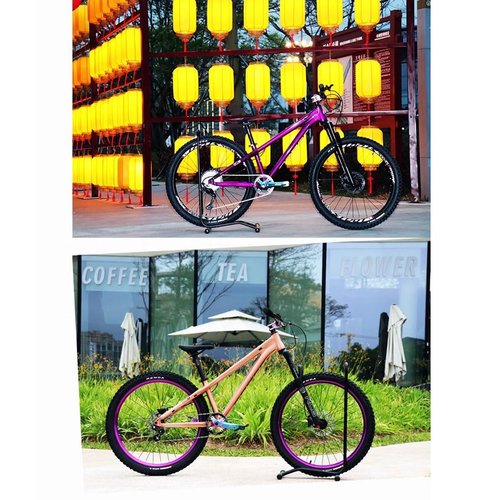 QHIYRZE Mountain Bike Frame 26er Dirt Jump Bike Frame XC/AM Aluminum Alloy Hardtail Frame 12x148mm Thru Axle Boost Frame Disc Brake Internal Routing(Purple)