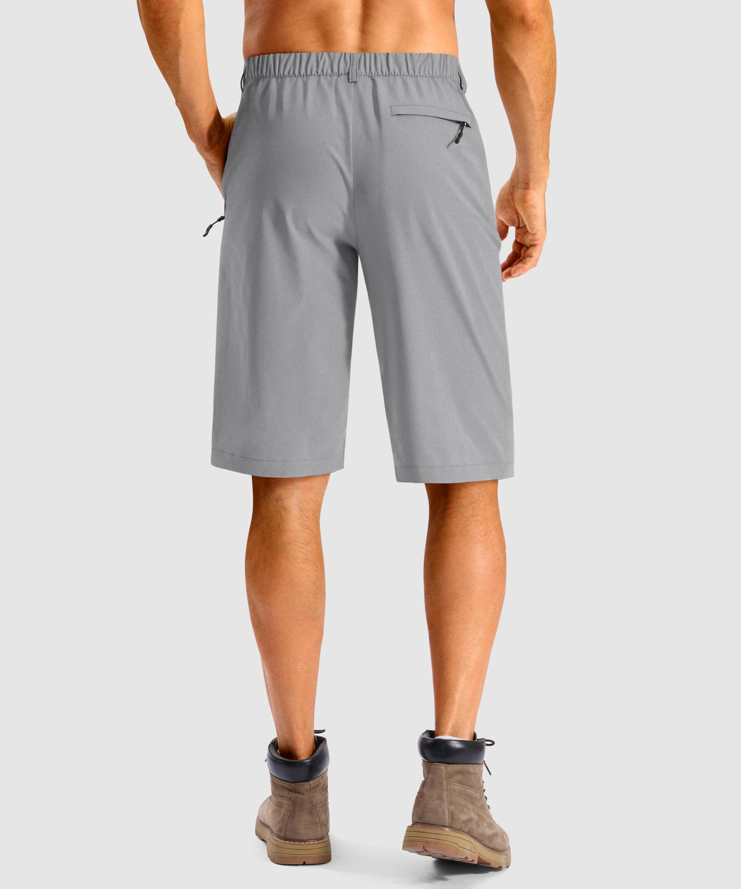 Men's Shorts 11" Long Golf Lightweight Knee Length Shorts Light Grey L